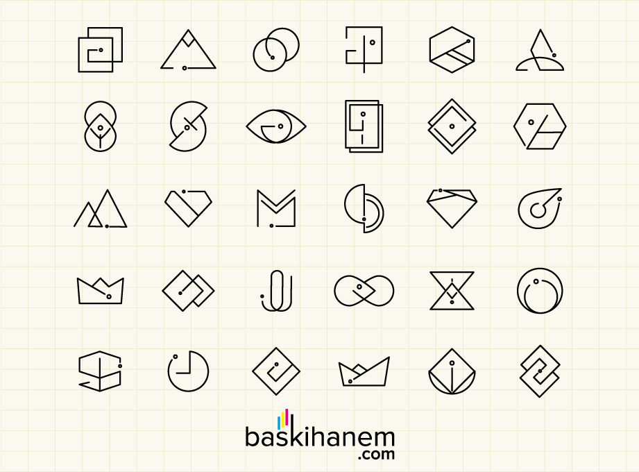 2023 baskı trendleri geometrik logolar